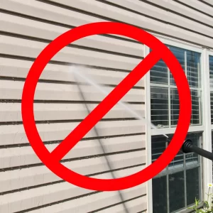 wrong angle for pressure washing siding